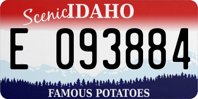 ID license plate E093884