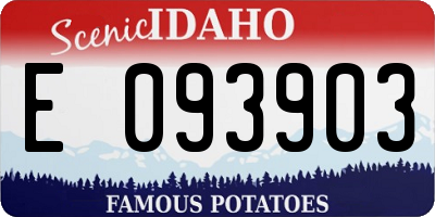 ID license plate E093903