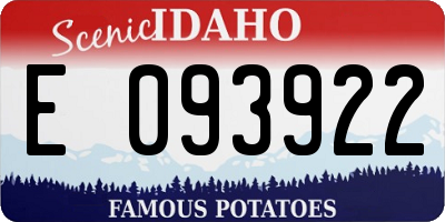 ID license plate E093922