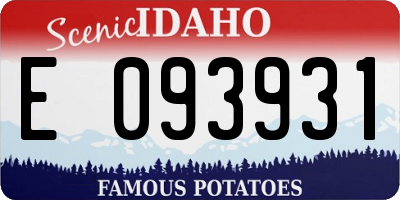 ID license plate E093931