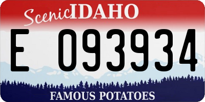 ID license plate E093934