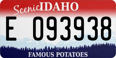 ID license plate E093938