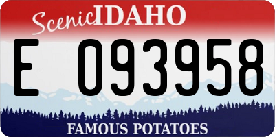 ID license plate E093958