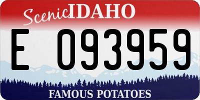 ID license plate E093959