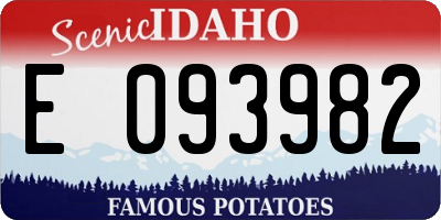ID license plate E093982