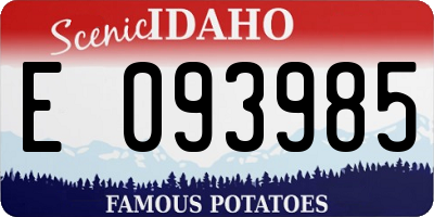 ID license plate E093985