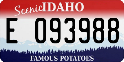 ID license plate E093988