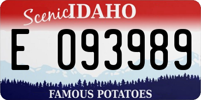 ID license plate E093989
