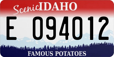 ID license plate E094012