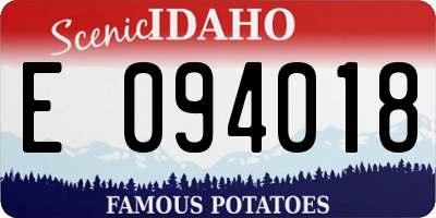 ID license plate E094018