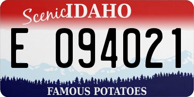 ID license plate E094021