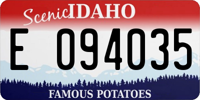 ID license plate E094035