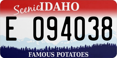 ID license plate E094038