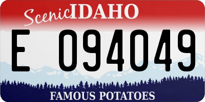 ID license plate E094049