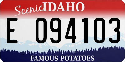ID license plate E094103