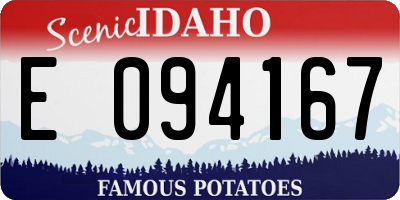 ID license plate E094167