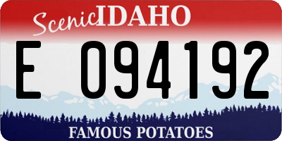 ID license plate E094192
