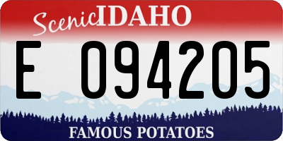 ID license plate E094205