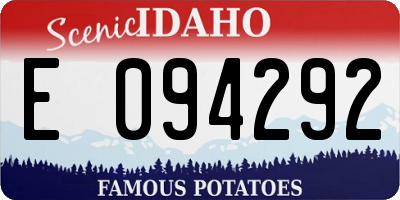 ID license plate E094292