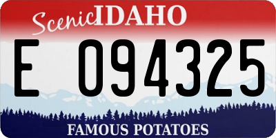 ID license plate E094325
