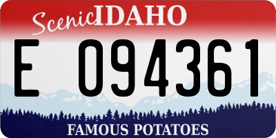 ID license plate E094361