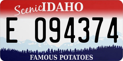 ID license plate E094374