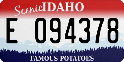 ID license plate E094378