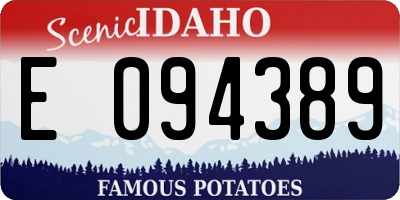 ID license plate E094389