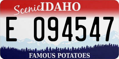 ID license plate E094547