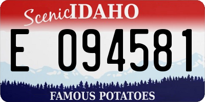 ID license plate E094581
