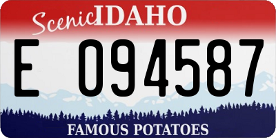 ID license plate E094587
