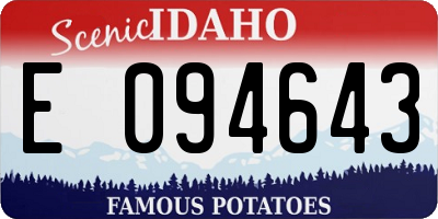 ID license plate E094643