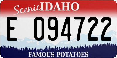 ID license plate E094722