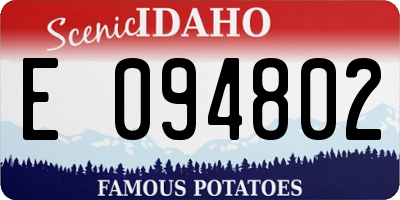 ID license plate E094802