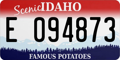 ID license plate E094873