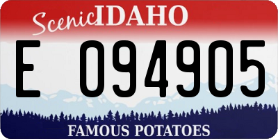 ID license plate E094905