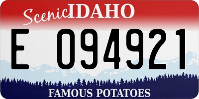 ID license plate E094921