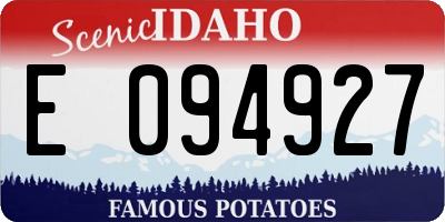 ID license plate E094927