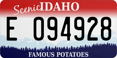 ID license plate E094928
