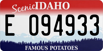 ID license plate E094933