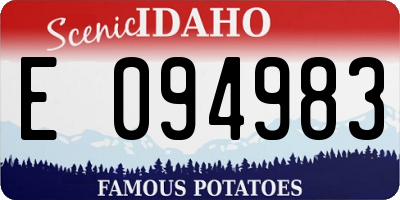 ID license plate E094983