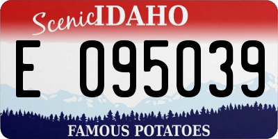 ID license plate E095039