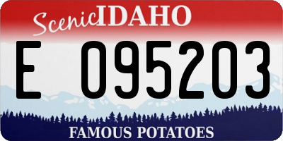 ID license plate E095203