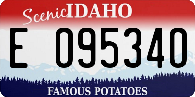 ID license plate E095340