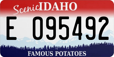 ID license plate E095492