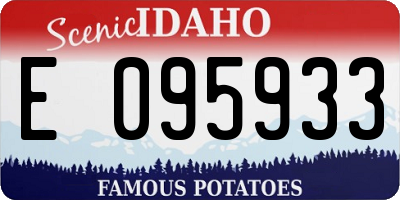 ID license plate E095933
