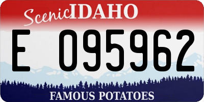 ID license plate E095962
