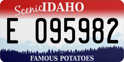 ID license plate E095982