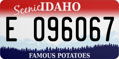 ID license plate E096067
