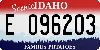 ID license plate E096203